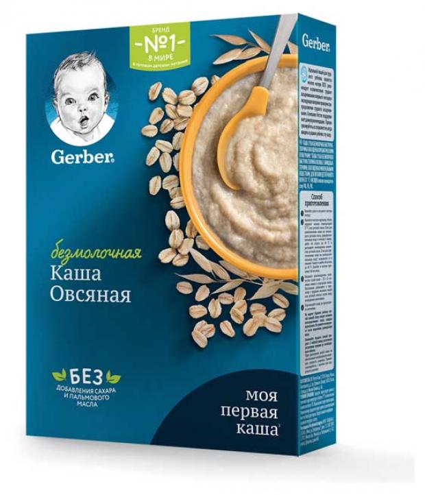 фото Каша овсяная gerber моя первая каша безмолочная для продолжения прикорма с бифидобактериями с 5 мес, 180 г gerber®