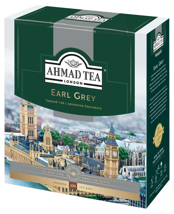 Ahmad Tea | Чай черный Ahmad Tea Earl Grey с бергамотом в пакетиках, 100х2 г