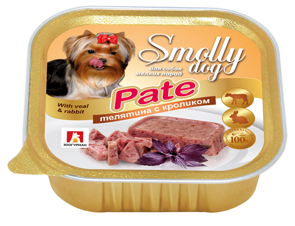 Корм для собак «Зоогурман» Smolly dog Pate телятина с кроликом, 100 г