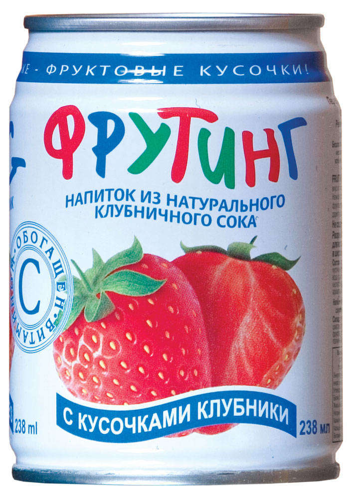 Напиток клубничный Fruiting с кусочками клубники, 238 мл