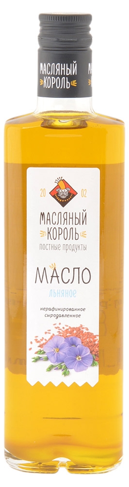 Масло льняное «Масляный король» нерафинированное, 350 мл