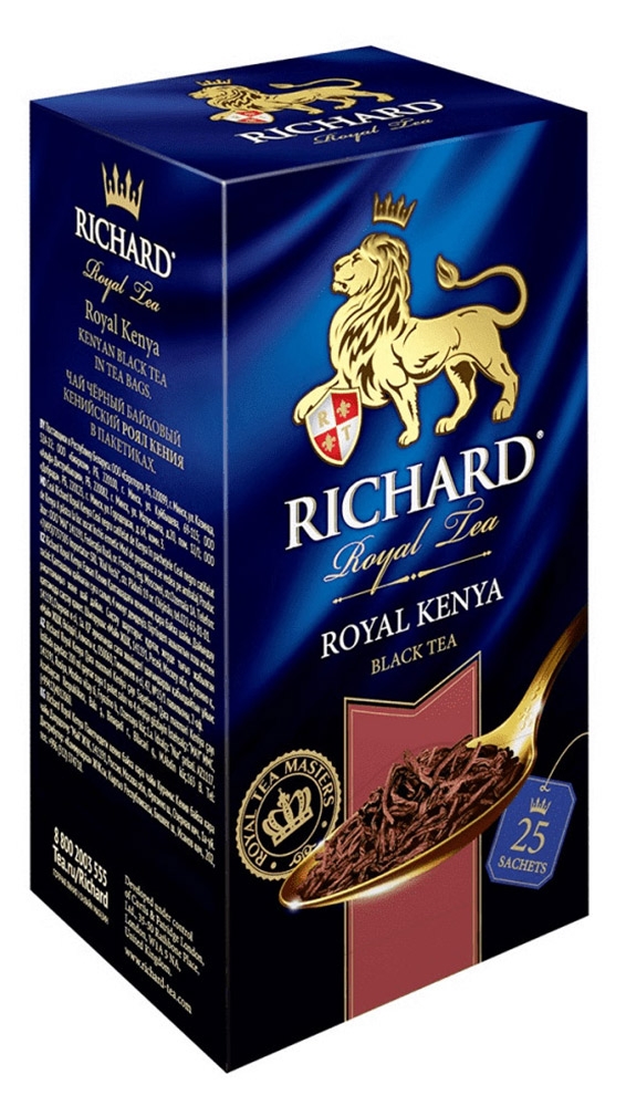 RICHARD | Чай черный Richard Royal Kenya в пакетиках, 25х2 г