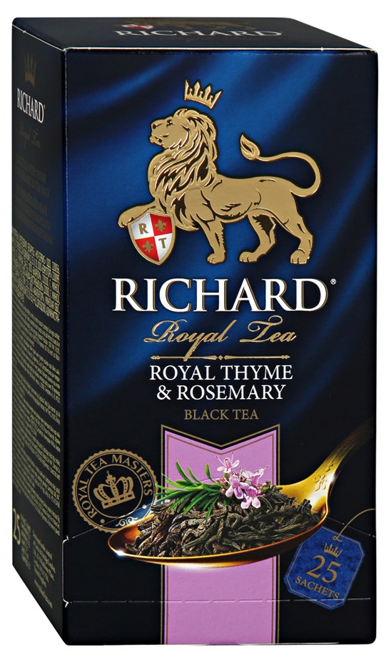 Чай черный Richard Royal Thyme & Rosemary с чабрецом и розмарином в пакетиках, 25х2 г