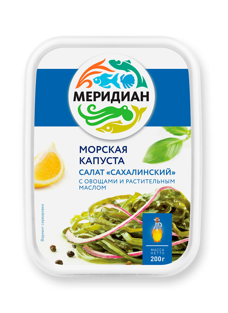 

Салат из морской капусты Меридиан Сахалинский с овощами, 200 г