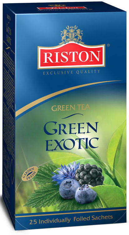 Чай зеленый Riston Green Exotic в пакетиках, 20х1,5 г