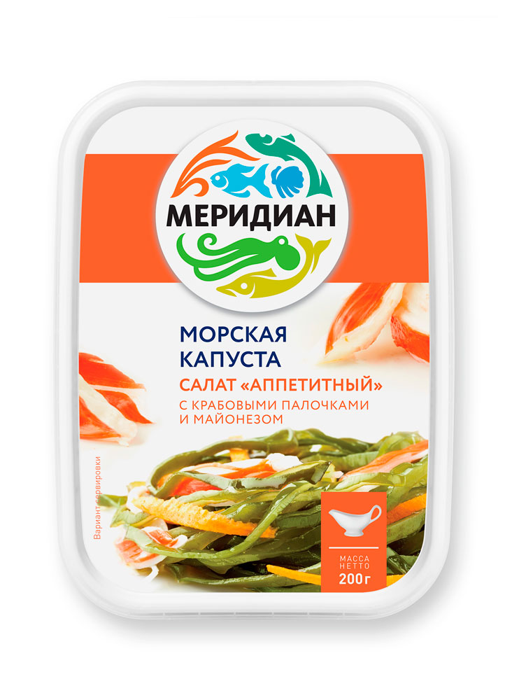 

Салат из морской капусты Меридиан Аппетитный, 200 г