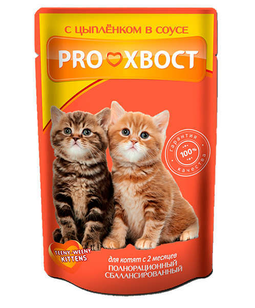 ProХвост | Консервы для котят ProХвост с цыпленком в соусе, 85 г