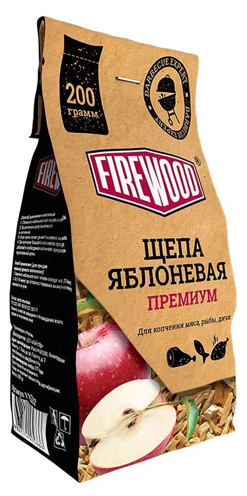 Firewood | Щепа для копчения FireWood яблоневая, 200 г