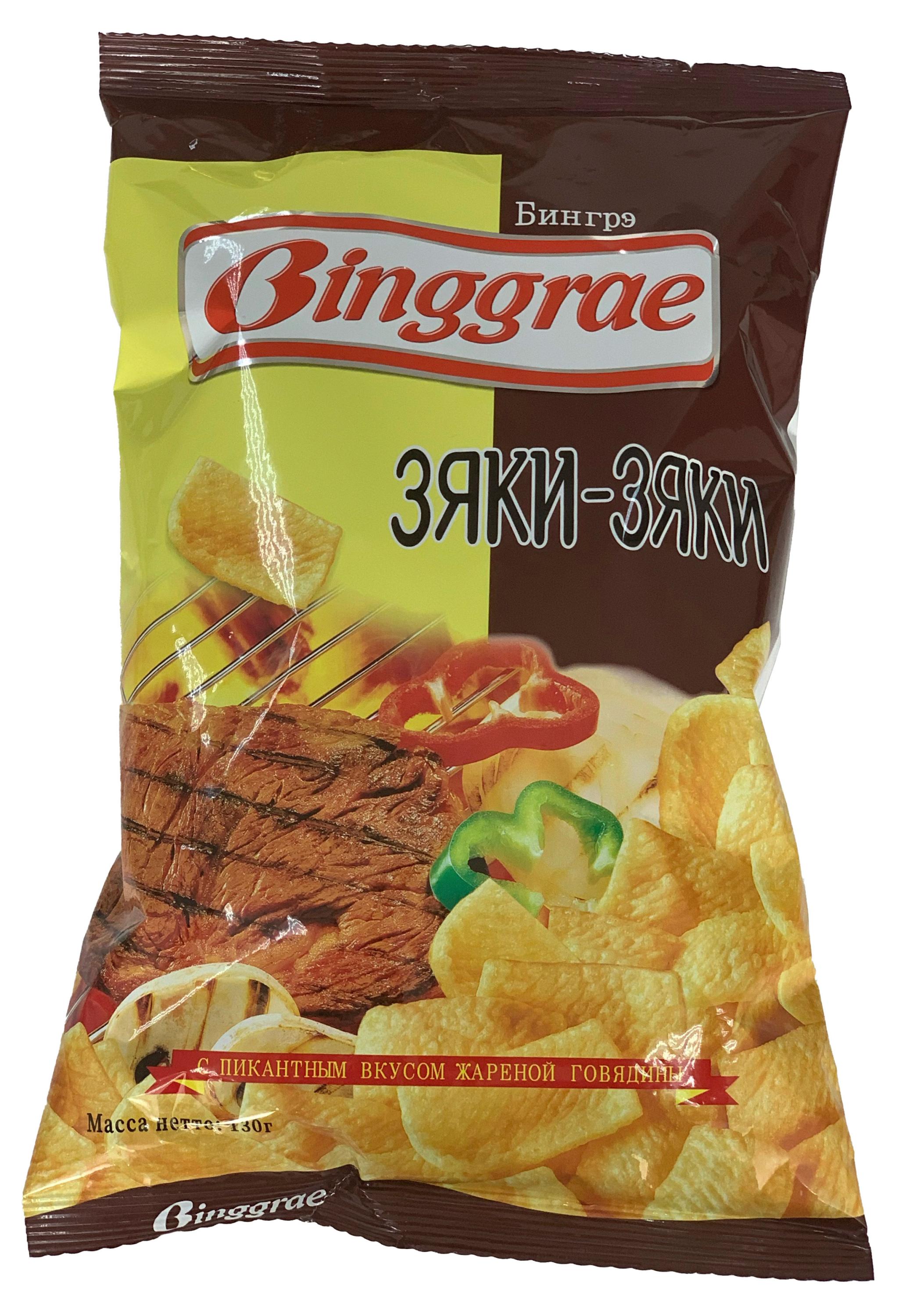 Binggrae | Чипсы Binggrae Зяки-Зяки с пикантным вкусом жареной говядины, 130 г