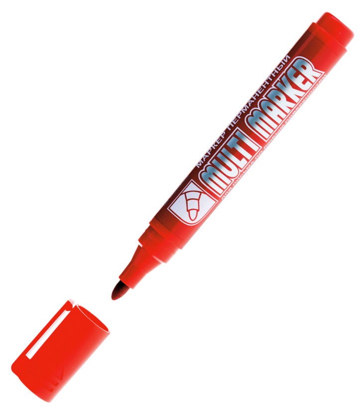 Маркер перманентный Crown Multi Marker красный, 3 мм