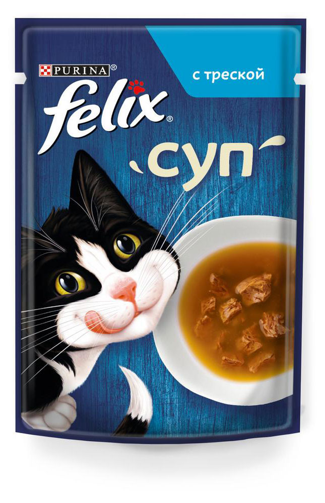 Влажный корм для кошек Felix с треской в соусе, 48 г