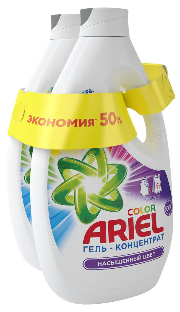 

Гель для стирки Ariel Color, 2.6+2.6 л (80 стирок)