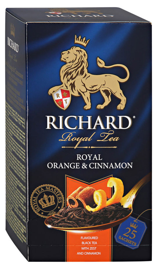 Чай черный Richard Royal Orange Cinnamon с корицей и апельсином, 25x2 г