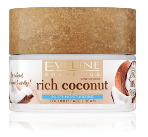 Крем для лица Eveline Rich Coconut  для сухой и чувствительной кожи, 50 мл