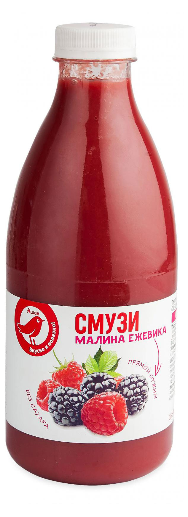 Смузи Малина-Ежевика АШАН Красная птица,1 л