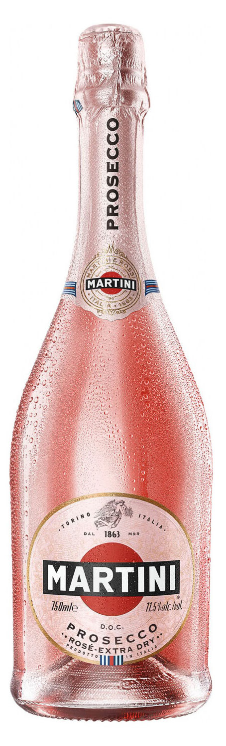 Martini | Игристое вино Martini Rose Extra Dry Prosecco DOC розовое сухое Италия, 0,75 л