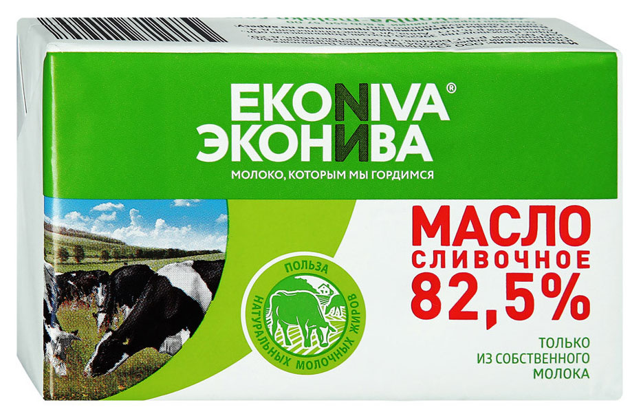 Масло сливочное «ЭкоНива» Традиционное 82,5% БЗМЖ, 180 г