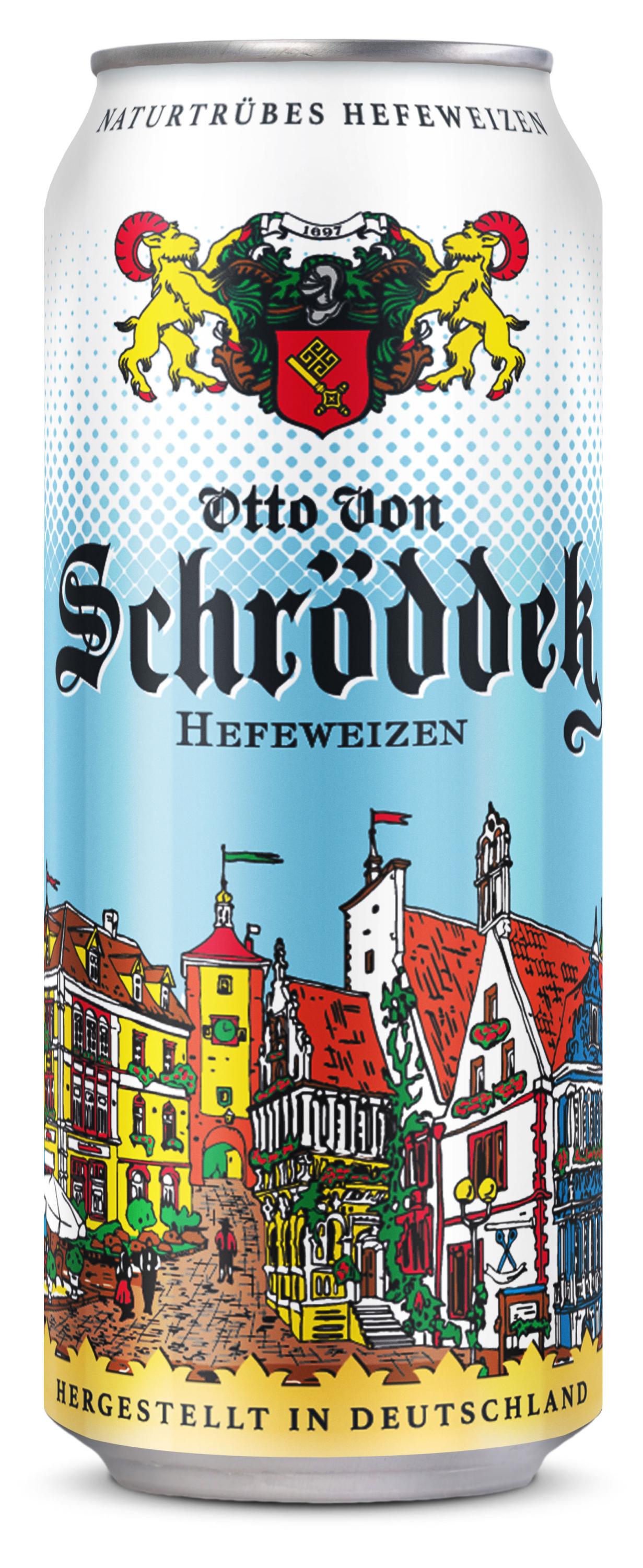 Пиво Otto von Schrödder Hefeweizen светлое нефильтрованное 5%, 500 мл