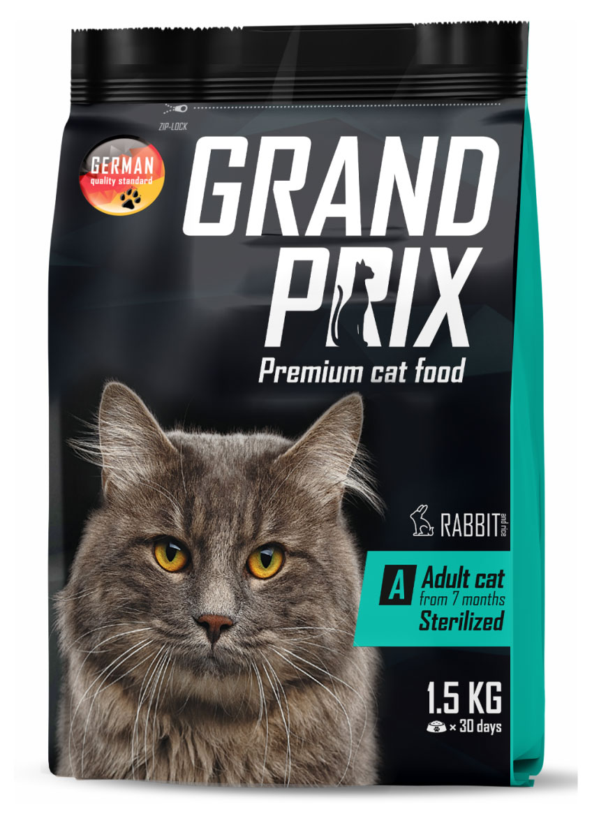 Сухой Сухой корм для кошек GRAND PRIX Adult Sterilized с кроликом 1.5 кг