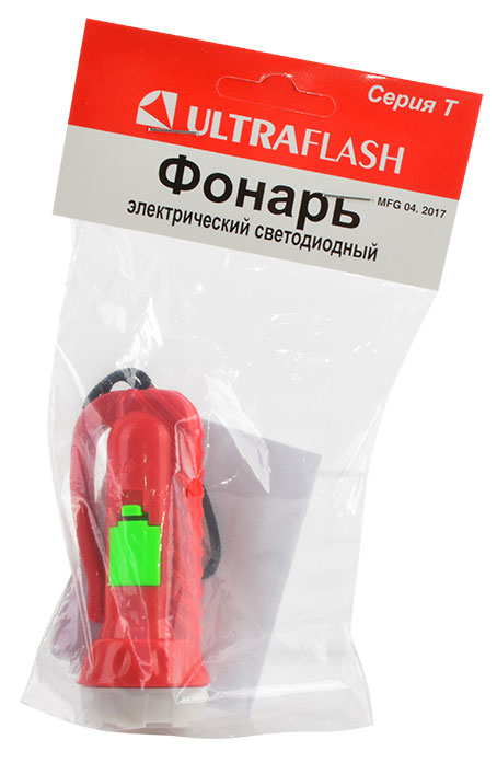 Фонарь Ultraflash 920-TH 1LED красный