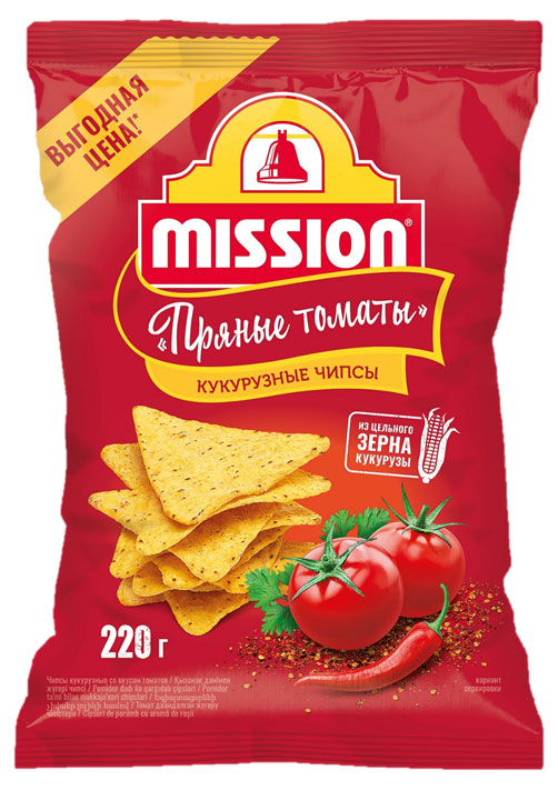 Mission | Чипсы кукурузные Mission Пряные томаты, 220 г