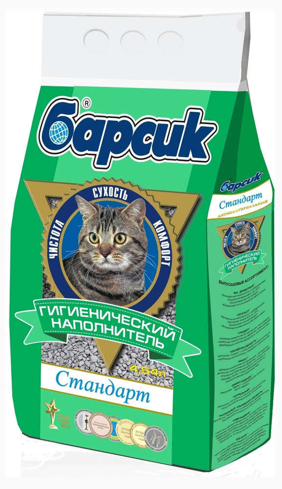 Барсик | Наполнитель для кошачьего туалета «Барсик» Стандарт, 4.54 л