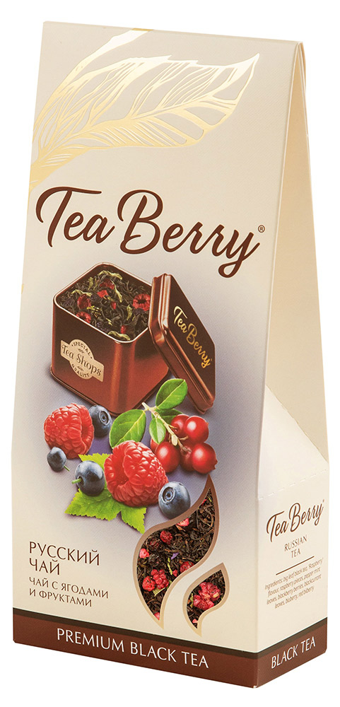 Tea Berry | Чай черный Tea Berry Русский с ягодами и фруктами листовой, 100 г