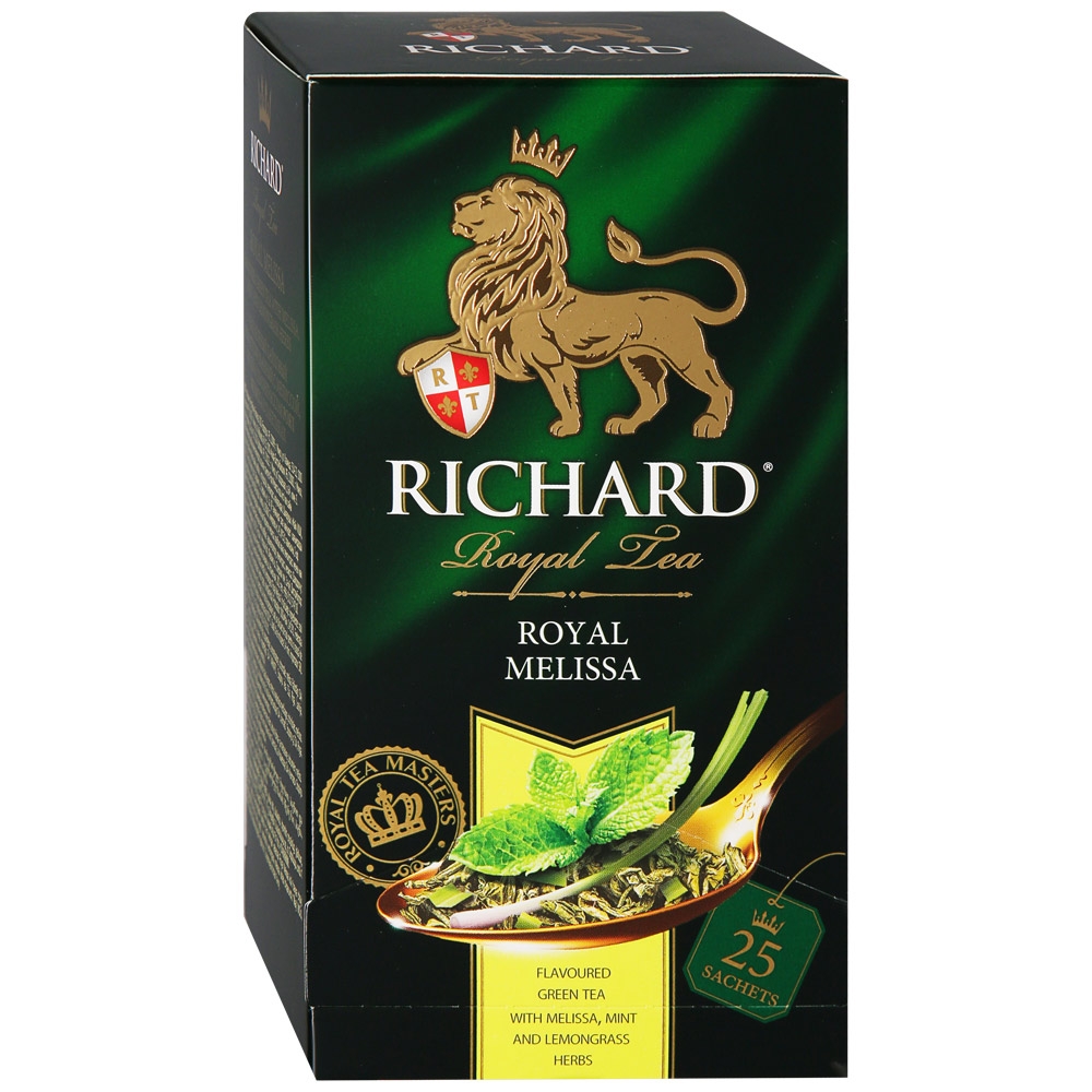 

Чай зеленый Richard Royal Melissa с мелиссой в пакетиках, 25х2 г