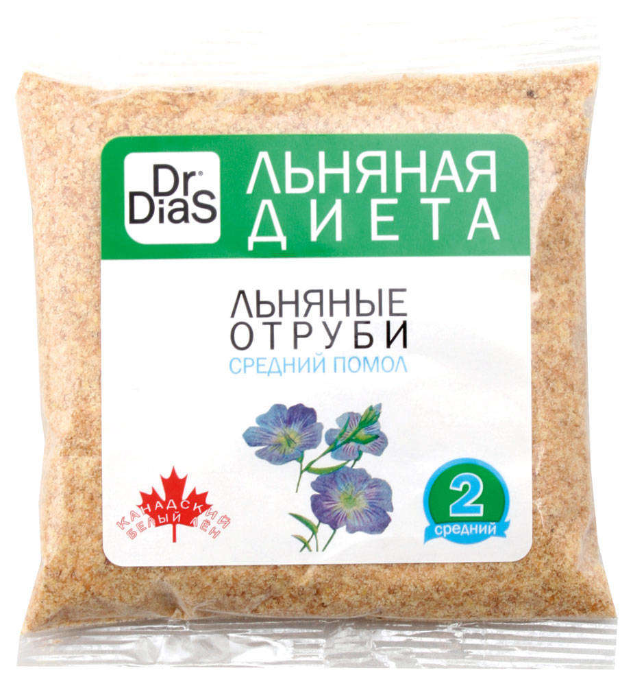 DR.DIAS | Отруби льняные DR.DIAS средний помол, 100 г