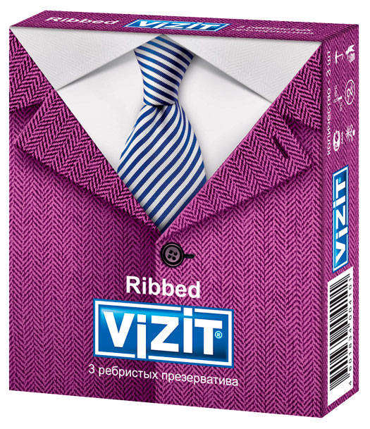 Презервативы Vizit Ribbed ребристые, 3 шт