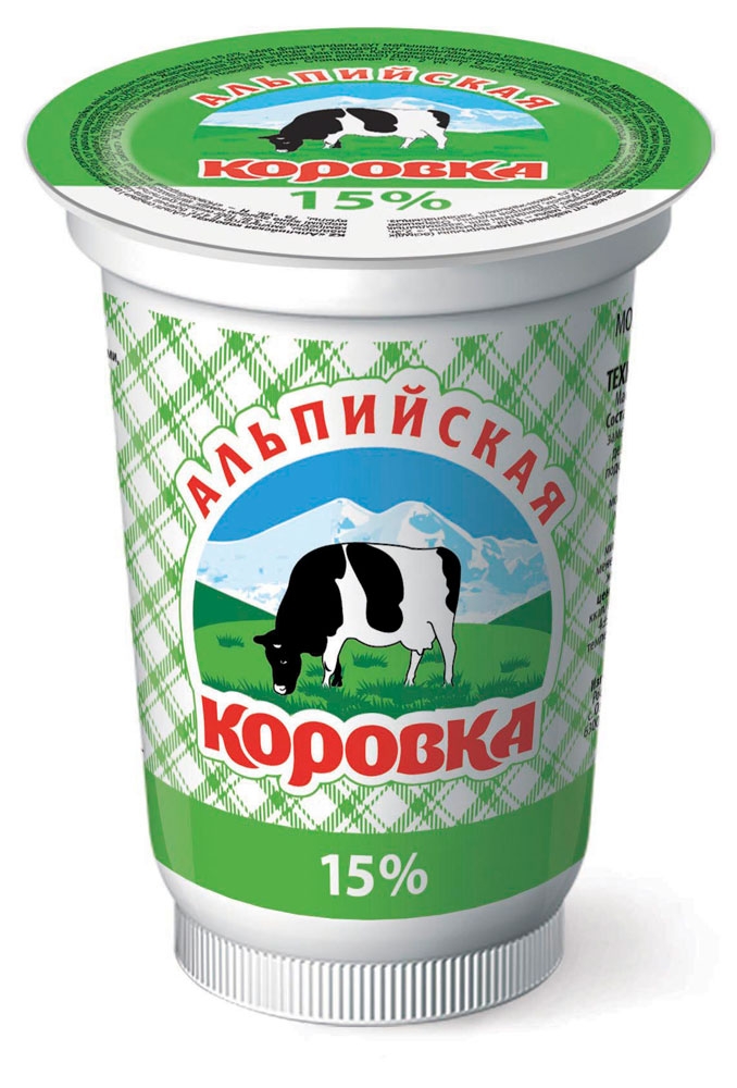 Альпийская коровка | Молокосодержащий продукт «Альпийская коровка» 15% ЗМЖ, 400 г