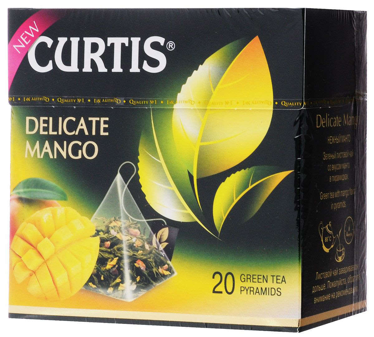 CURTIS | Чай зеленый Curtis Delicate Mango в пирамидках, 20х1.8 г