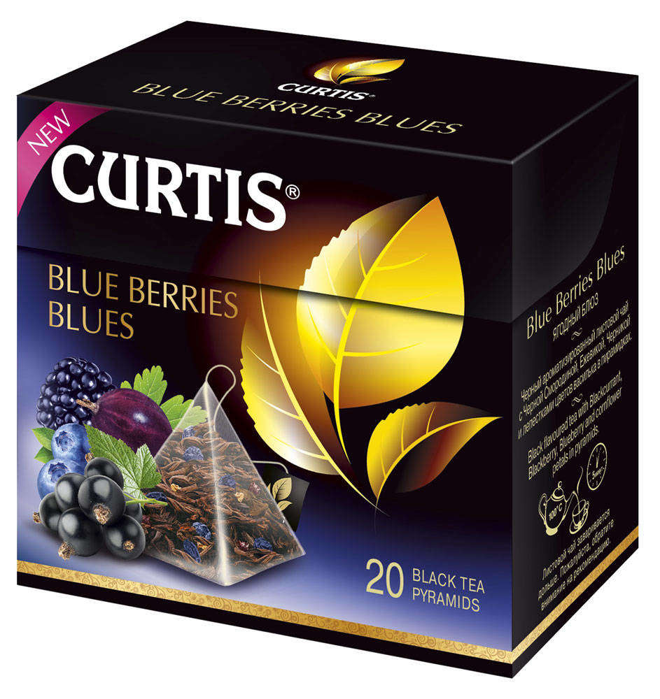 CURTIS | Чай черный Curtis Blue Berries Blues в пирамидках, 20х1.8 г