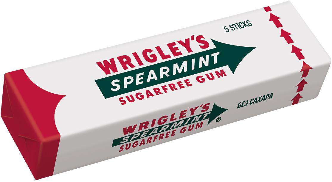 Резинка жевательная Wrigley's Spearmint со вкусом мяты без сахара, 13 г