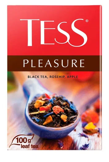 Чай черный Tess Pleasure с добавками листовой, 100 г