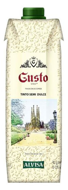 Gusto | Вино Gusto Vino столовое красное полусладкое Россия, 1 л