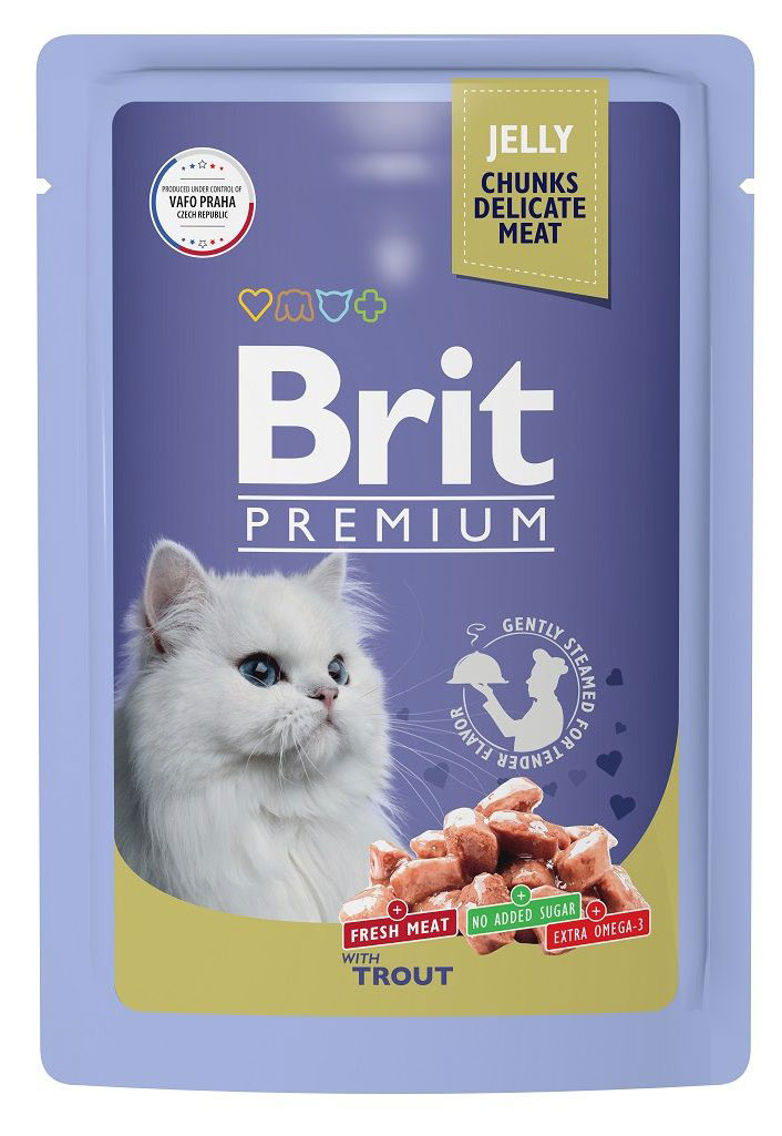 Корм для кошек Brit желе форель, 85 г