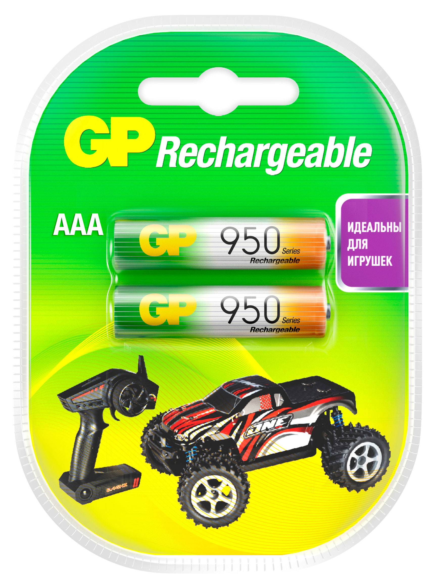 

Батарейка аккумуляторная GP Rechargeable 950 мАч типоразмер AAA, 2 шт