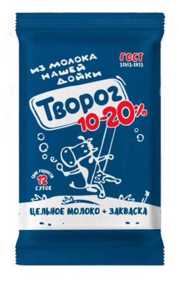 Из молока Нашей дойки | Творог «Из молока Нашей дойки» из цельного молока 10-20% БЗМЖ, 180 г