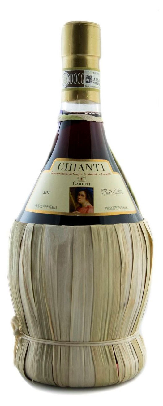 Вино Chianti Fiasco Caretti красное сухое Италия, 0,75 л