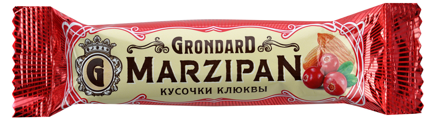 GRONDARD | Батончик марципановый GRONDARD с кусочками клюквы, 50 г