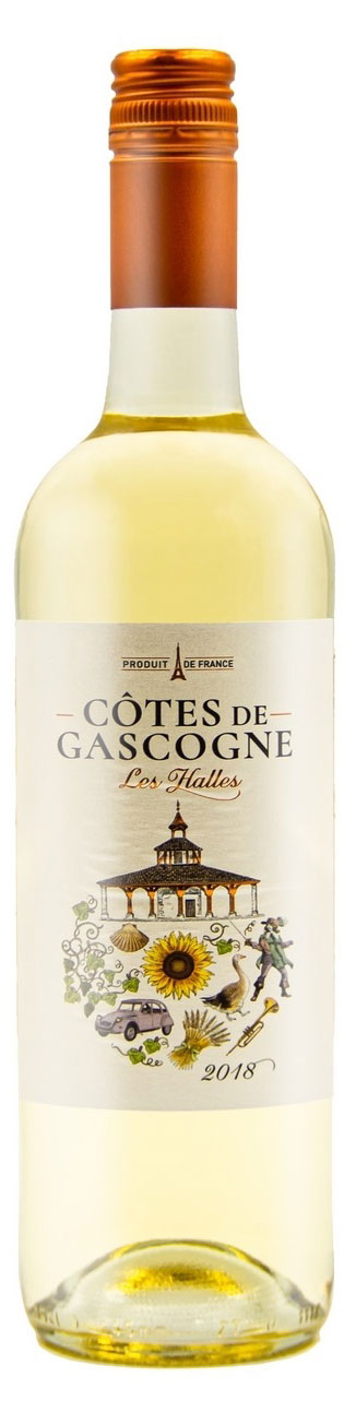 Вино Cotes de Gascogne Les Halles белое сухое Франция, 0,75 л