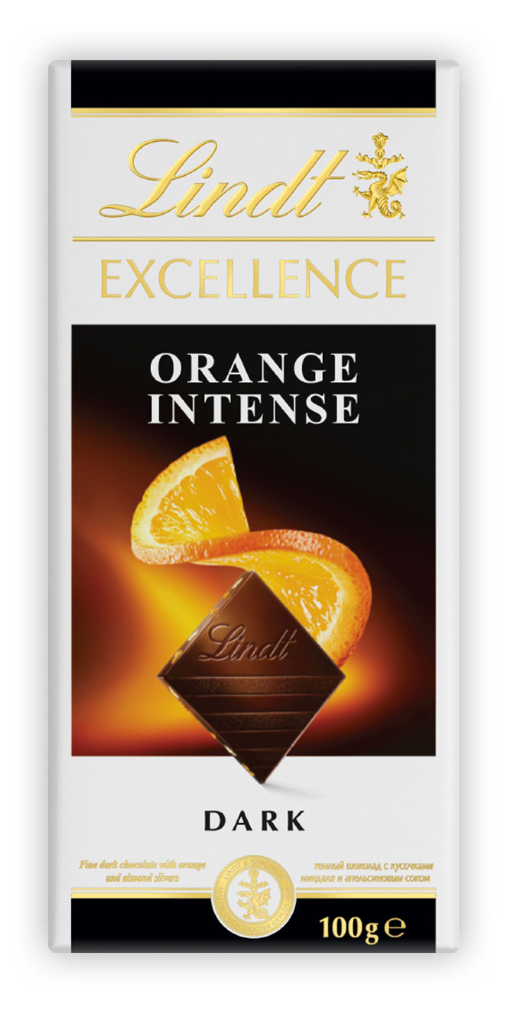 Lindt | Шоколад Lindt Excellence темный с кусочками апельсина, 100 г