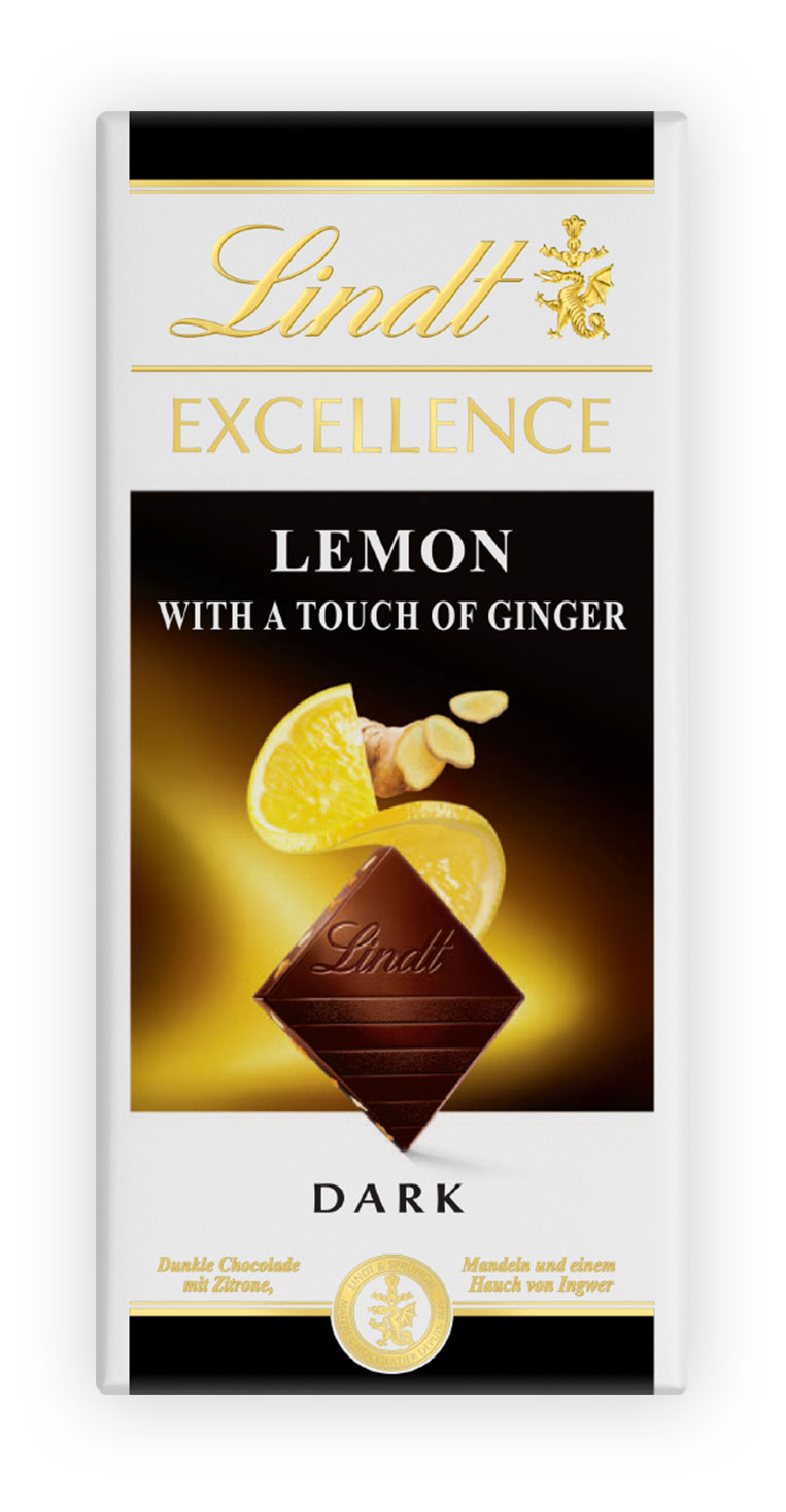 Шоколад Lindt Excellence темный с лимоном и имбирем, 100 г