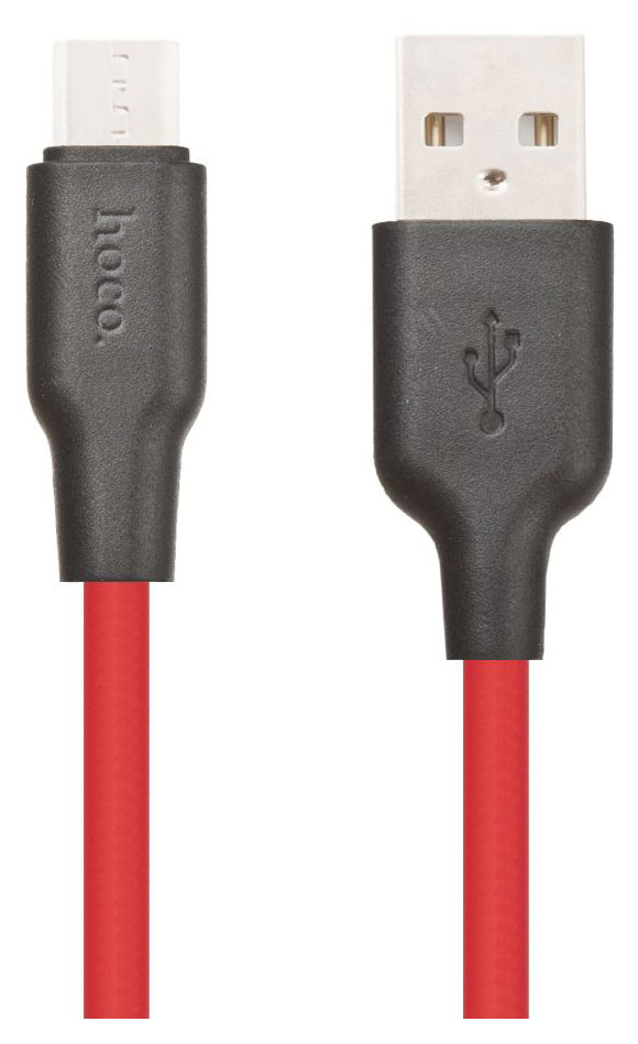 USB кабель Hoco X21 MicroUSB красный, 1 м