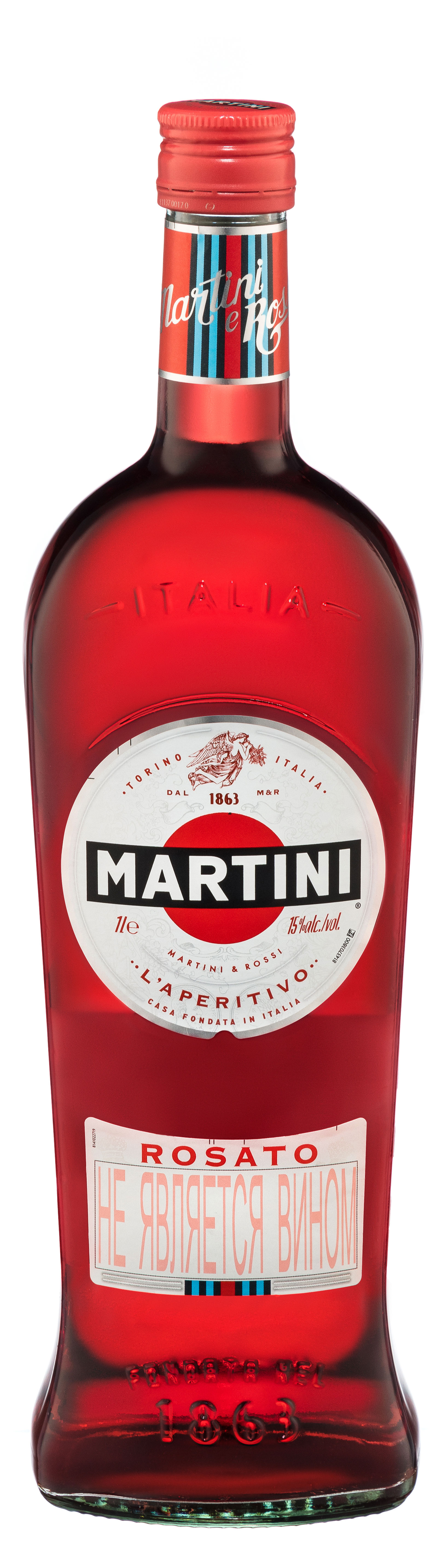 Martini | Вермут Martini Rosato красный сладкий Италия, 1 л