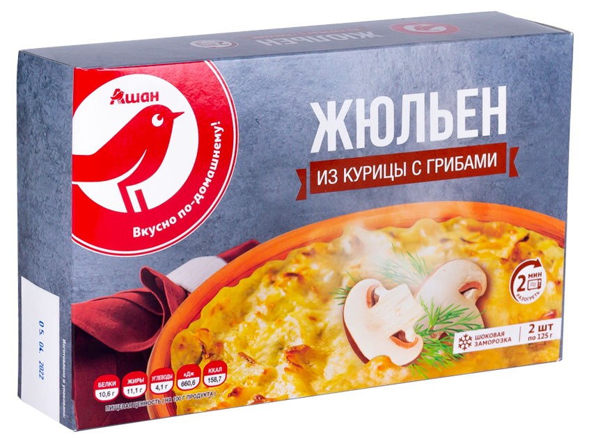 Жюльен АШАН Красная птица Курица с грибами, 250 г