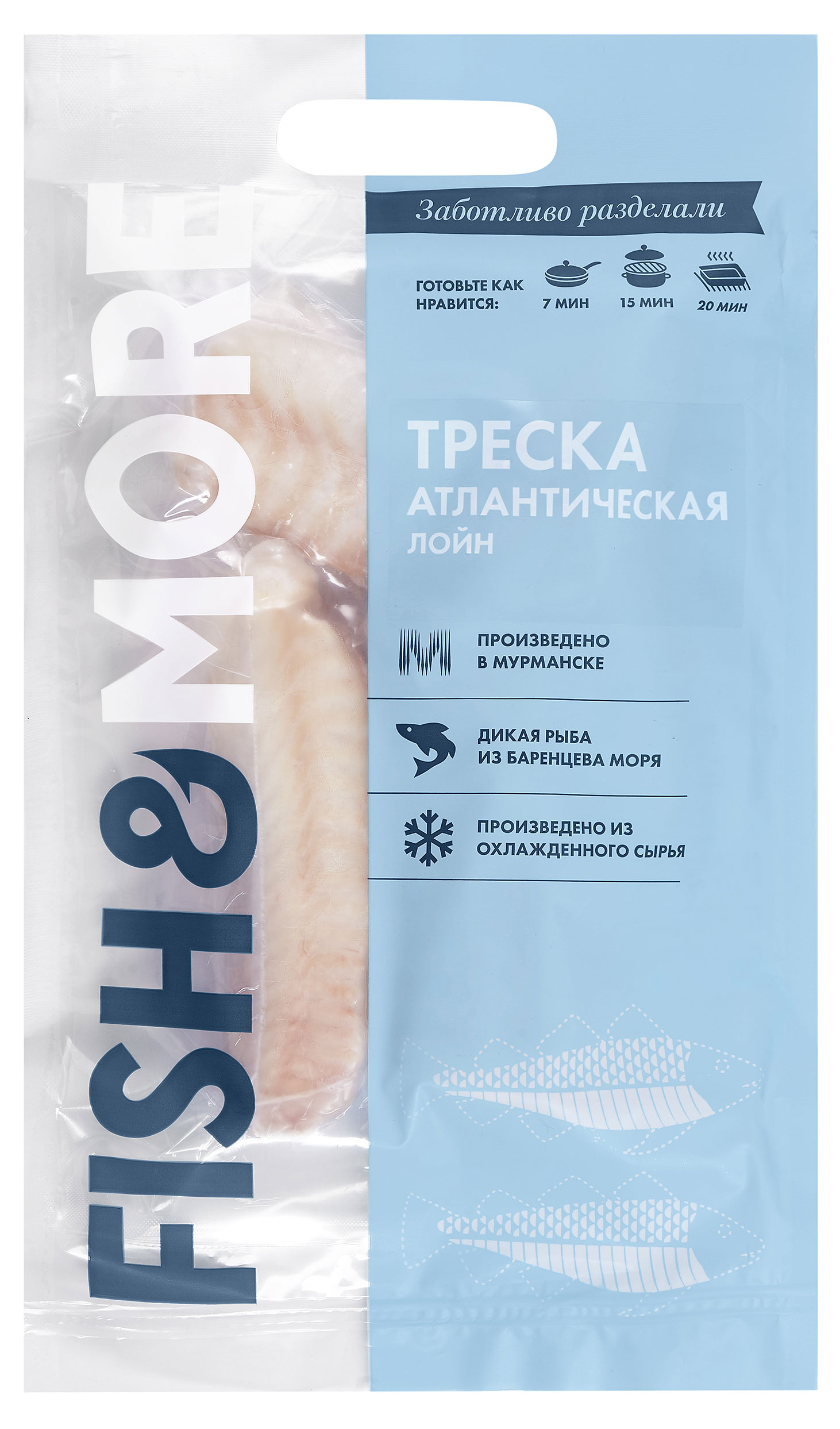 Fish&More | Треска замороженная Fish&More филе спинки Лойн, 400 г