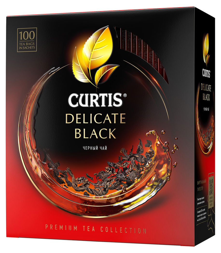 Чай черный Curtis Delicate Black мелколистовой, 100 пакетиков