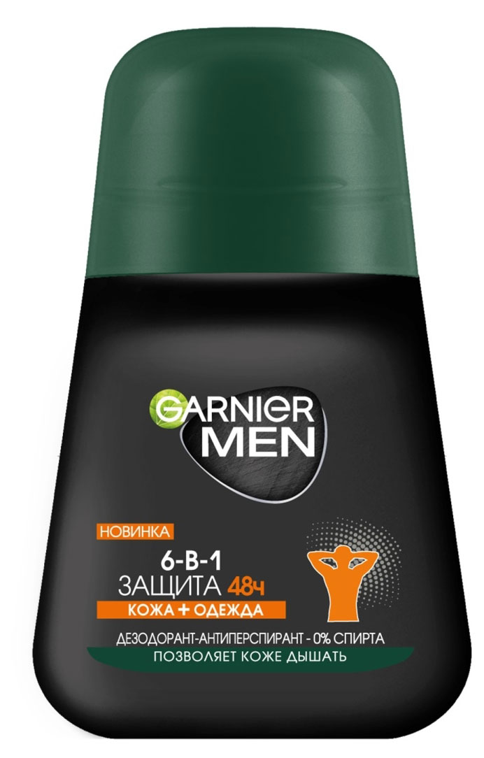 Антиперспирант ролик Garnier Mineral Men Защита 6 очищающая моринга, 50 мл